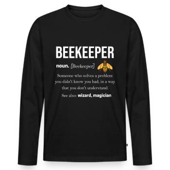 Apiculteur abeille miel insecte Wabe bourdon abeille abeille nid d’abeille - T-shirt manches longues Premium bio Homme - noir - Devant - Nico (187cm)