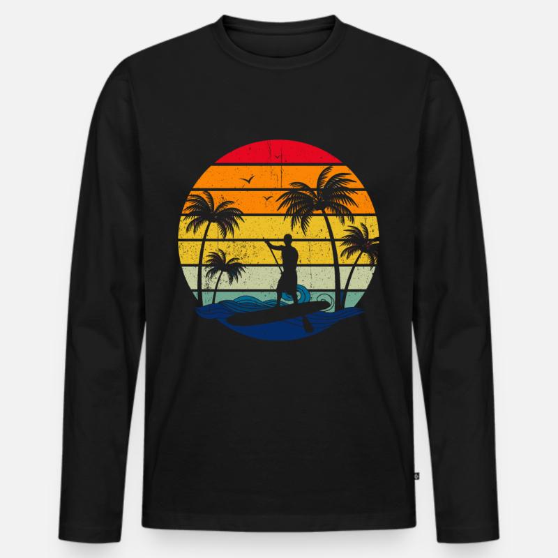 Stand Up Paddle - Männer Premium Bio Langarmshirt - Schwarz