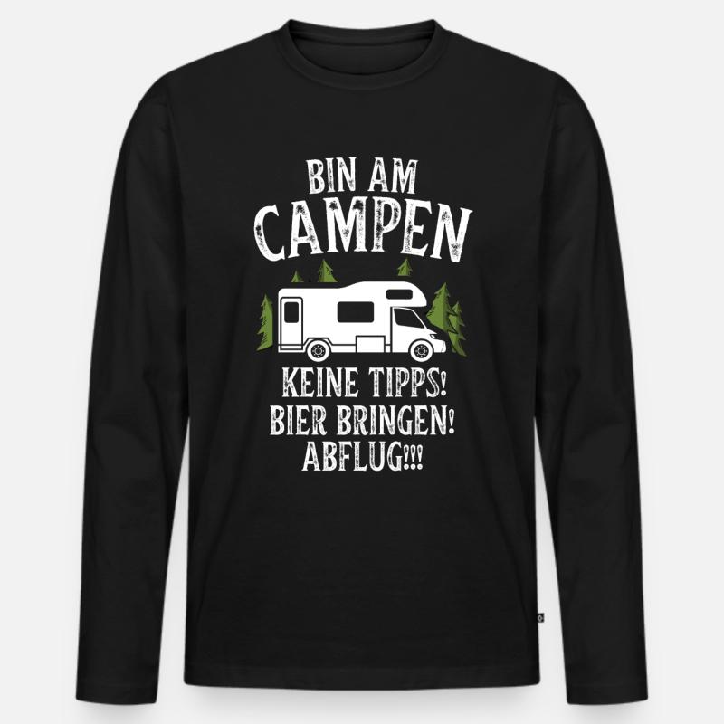Camping - Männer Premium Bio Langarmshirt - Schwarz