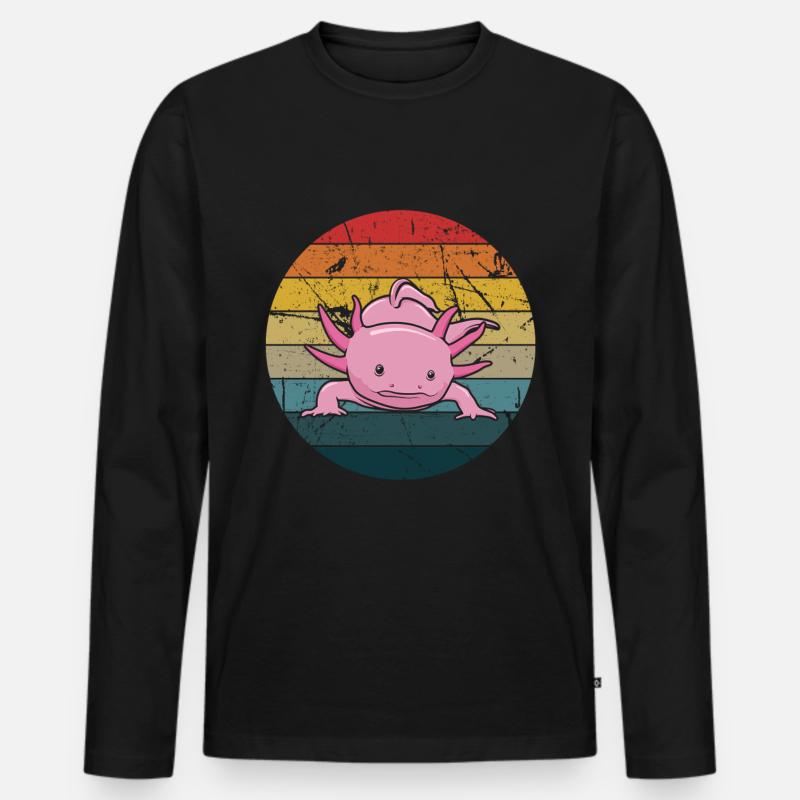 Axolotl - Männer Premium Bio Langarmshirt - Schwarz