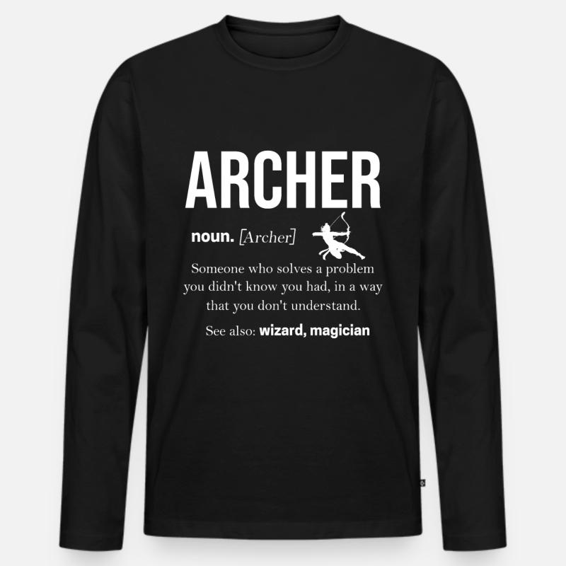 Bogenschießen Bogenschütze Geschenk Pfeil Bogen - Männer Premium Bio Langarmshirt - Schwarz