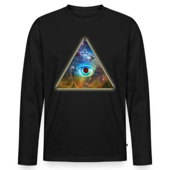 All-Seeing Eye of God - The Eye of God, Cross, - Men's Premium Organic Long Sleeve Shirt - black - Front - Nico (187cm)