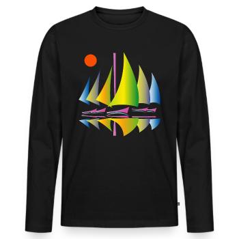 Segelboote - Männer Premium Bio Langarmshirt - Schwarz - Vorne - Nico (187cm)