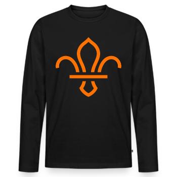 Fleur de Lis - Männer Premium Bio Langarmshirt - Schwarz - Vorne - Nico (187cm)
