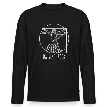 Da Vinci rockt - Männer Premium Bio Langarmshirt - Schwarz - Vorne - Nico (187cm)