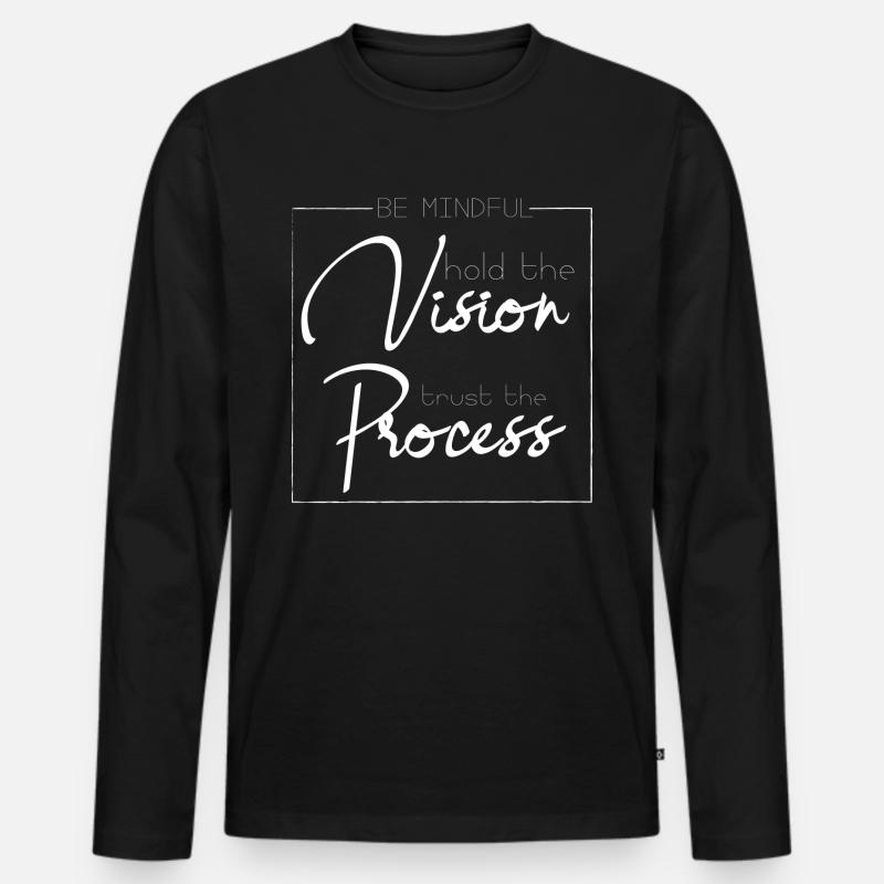 Vision - Männer Premium Bio Langarmshirt - Schwarz