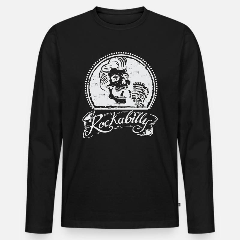Rockabilly - Maglia a manica lunga ecologica premium da uomo - nero