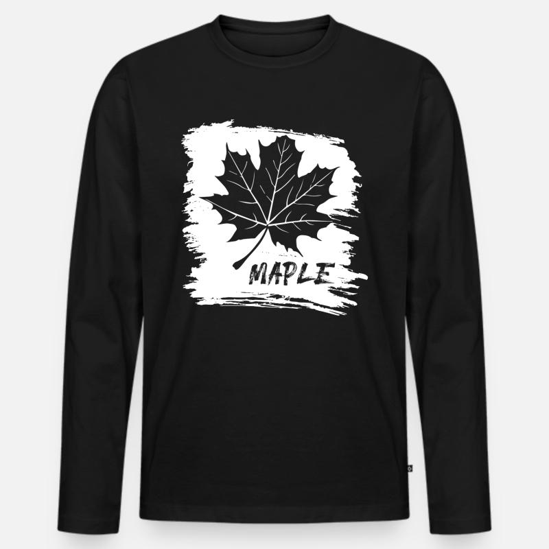 Maple. Canada. Leaf. - Männer Premium Bio Langarmshirt - Schwarz