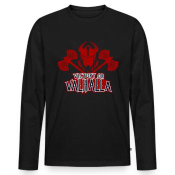 Vikings. Valhalla. Combattant. - T-shirt manches longues Premium bio Homme - noir - Devant - Nico (187cm)