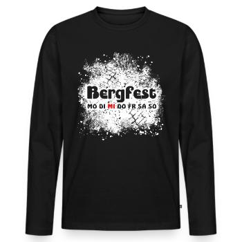 Bergfest Mittwoch Halbzeit Hälfte - Männer Premium Bio Langarmshirt - Schwarz - Vorne - Nico (187cm)