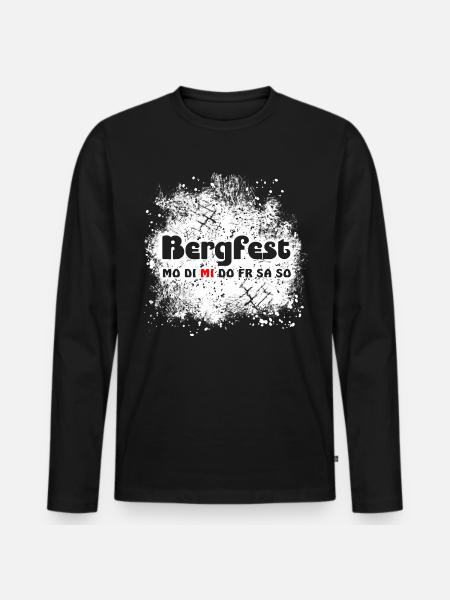 Bergfest Mittwoch Halbzeit Hälfte - Männer Premium Bio Langarmshirt - Schwarz