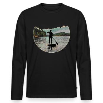 Stand up Paddling | SUP | stand up paddle - Männer Premium Bio Langarmshirt - Schwarz - Vorne - Nico (187cm)