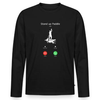 Stand up Paddling | SUP | stand up paddle - Männer Premium Bio Langarmshirt - Schwarz - Vorne - Nico (187cm)