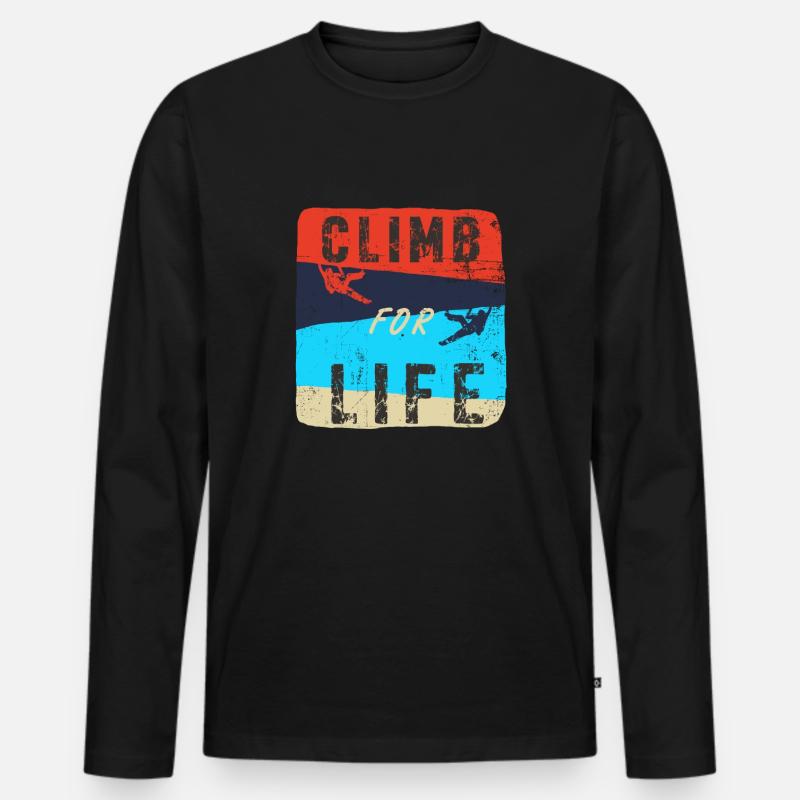 Klettern - Männer Premium Bio Langarmshirt - Schwarz