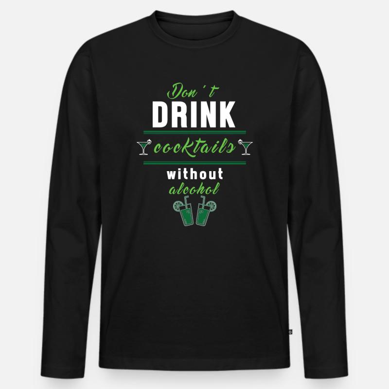 Cocktail - Männer Premium Bio Langarmshirt - Schwarz
