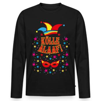 10 KÖLLE ALAAF Carnaval Chapeau De Carnaval Masque - T-shirt manches longues Premium bio Homme - noir - Devant - Nico (187cm)