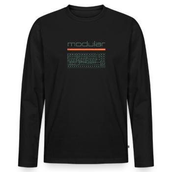 Synthétiseur modulaire vintage - Synthé analogique DIY - T-shirt manches longues Premium bio Homme - noir - Devant - Nico (187cm)