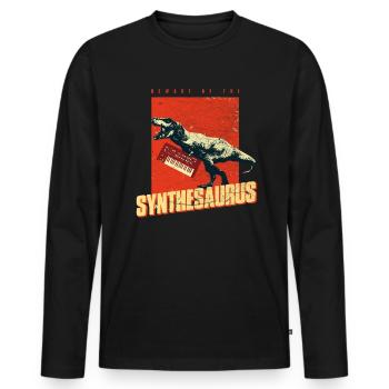 Synthétiseur analogique - Synthétiseur T Rex - T-shirt manches longues Premium bio Homme - noir - Devant - Nico (187cm)