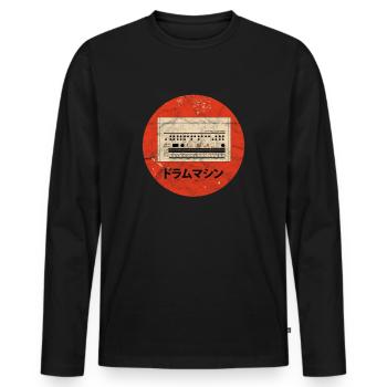 Drum Machine Synthesizer Analog Synth Techno - Men's Premium Organic Long Sleeve Shirt - black - Front - Nico (187cm)
