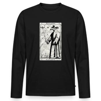 Pest Doktor Okkulter Schwarzer Tod Tarot Karte - Männer Premium Bio Langarmshirt - Schwarz - Vorne - Nico (187cm)