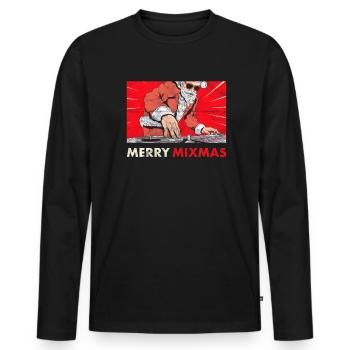 Merry Mixmas Christmas Synthesizer Analog Synth - Men's Premium Organic Long Sleeve Shirt - black - Front - Nico (187cm)