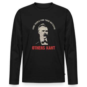 Nietzsche Kant Vintage Philosophie Nihilismus Design - Männer Premium Bio Langarmshirt - Schwarz - Vorne - Nico (187cm)