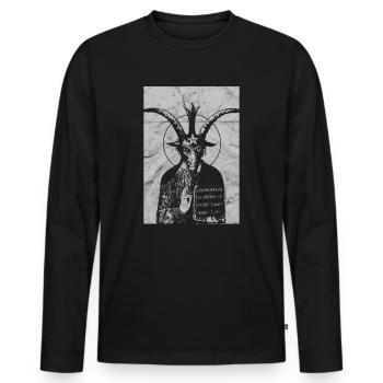Occult Baphomet Gothic Grunge Satan Devil Black - Men's Premium Organic Long Sleeve Shirt - black - Front - Nico (187cm)