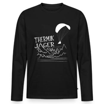 Gleitschirmfliegen Paragliding Geschenk - Männer Premium Bio Langarmshirt - Schwarz - Vorne - Nico (187cm)