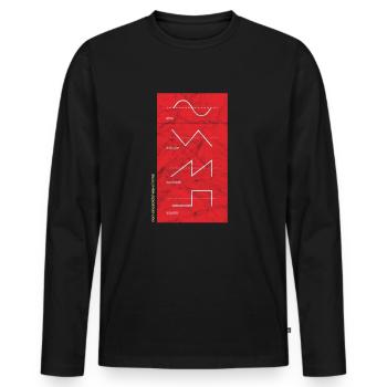Synthétiseur analogique de synthétiseur de forme d'onde vintage - T-shirt manches longues Premium bio Homme - noir - Devant - Nico (187cm)