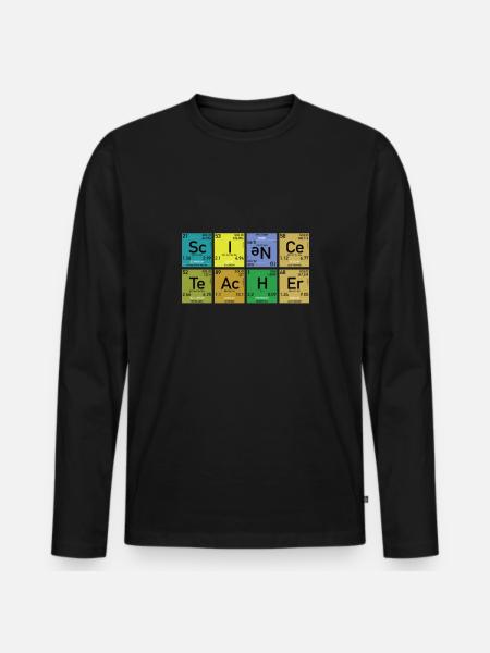 Nerd Funny Elements Science Teacher - Men's Premium Organic Long Sleeve Shirt - black