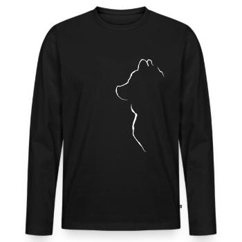 Dog picture silhouette - Men's Premium Organic Long Sleeve Shirt - black - Front - Nico (187cm)