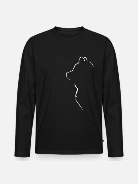 Dog picture silhouette - Men's Premium Organic Long Sleeve Shirt - black