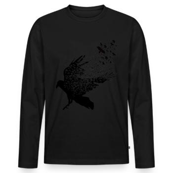 Vikings - Graphique des corbeaux Walhalla - T-shirt manches longues Premium bio Homme - noir - Devant - Nico (187cm)