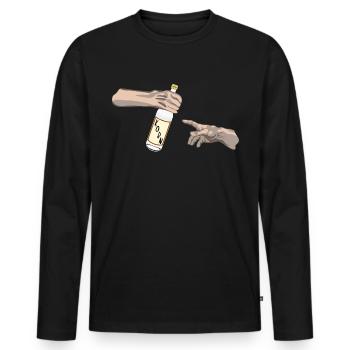 Korn und die Erschaffung des Adam - Männer Premium Bio Langarmshirt - Schwarz - Vorne - Nico (187cm)