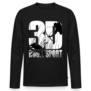 Tir à l'arc - Tir à l'arc 3D - T-shirt manches longues Premium bio Homme - noir - Devant - Nico (187cm)