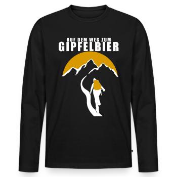 Klettern lustiger Bier Spruch - Männer Premium Bio Langarmshirt - Schwarz - Vorne - Nico (187cm)