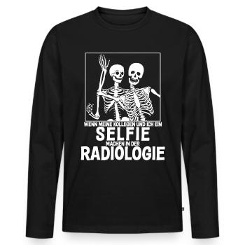 Roentgen practice funny saying - Men's Premium Organic Long Sleeve Shirt - black - Front - Nico (187cm)