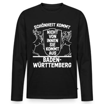 Baden und Badner cooler lustiger Spruch - Männer Premium Bio Langarmshirt - Schwarz - Vorne - Nico (187cm)