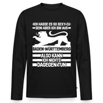 Baden und Badner sexy lustiger Spruch - Männer Premium Bio Langarmshirt - Schwarz - Vorne - Nico (187cm)