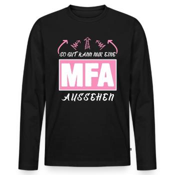 MFA - lustiger Artzhelferin Spruch - Männer Premium Bio Langarmshirt - Schwarz - Vorne - Nico (187cm)