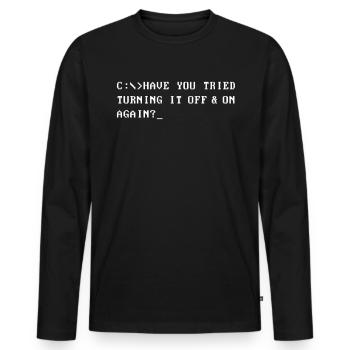 Programmierer Entwickler Informatiker Geek - Männer Premium Bio Langarmshirt - Schwarz - Vorne - Nico (187cm)