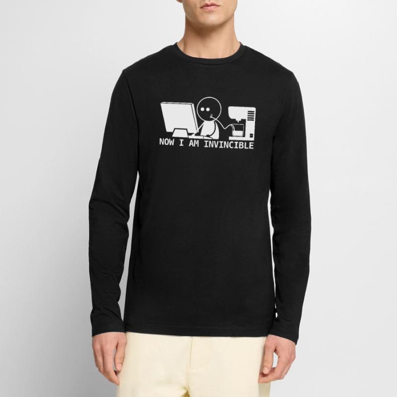 Admin Programmierer Nerd mit Kaffee Männer Premium Bio Langarmshirt