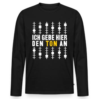 Technicien du son technique de son drôle de phrase - T-shirt manches longues Premium bio Homme - noir - Devant - Nico (187cm)