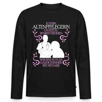 Geriatric nurse care - funny saying - Men's Premium Organic Long Sleeve Shirt - black - Front - Nico (187cm)