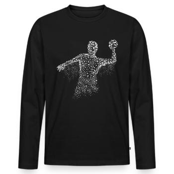 Handball cool rain drop motif - Men's Premium Organic Long Sleeve Shirt - black - Front - Nico (187cm)