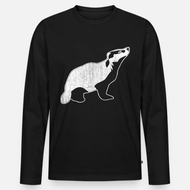 Outdoor Dachs - Männer Premium Bio Langarmshirt - Schwarz