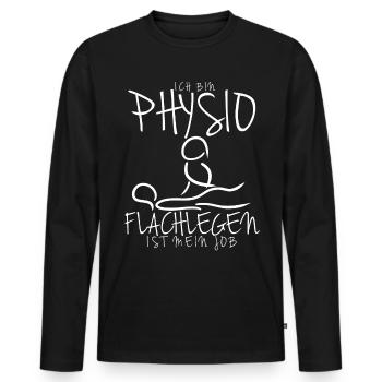 Physio lustiger Flachlegen Spruch - Männer Premium Bio Langarmshirt - Schwarz - Vorne - Nico (187cm)