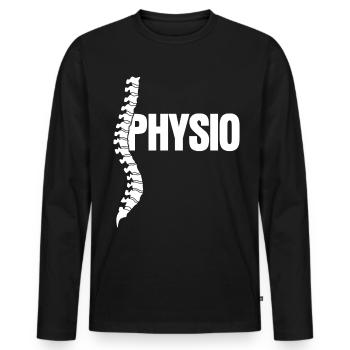 Physio & Physiotherapist - Spine - Men's Premium Organic Long Sleeve Shirt - black - Front - Nico (187cm)
