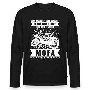 Mofa Schrauber Spruch Lustig - Männer Premium Bio Langarmshirt - Schwarz - Vorne - Nico (187cm)