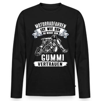 Motorradfahrer Biker Geschenk - Männer Premium Bio Langarmshirt - Schwarz - Vorne - Nico (187cm)